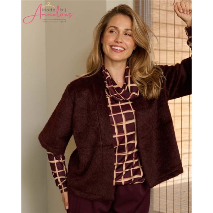 FOS Gilet Lia Alpaca 7878 Port/wijnrood FOS Gilet Lia Alpaca 7878 Port/wijnrood
